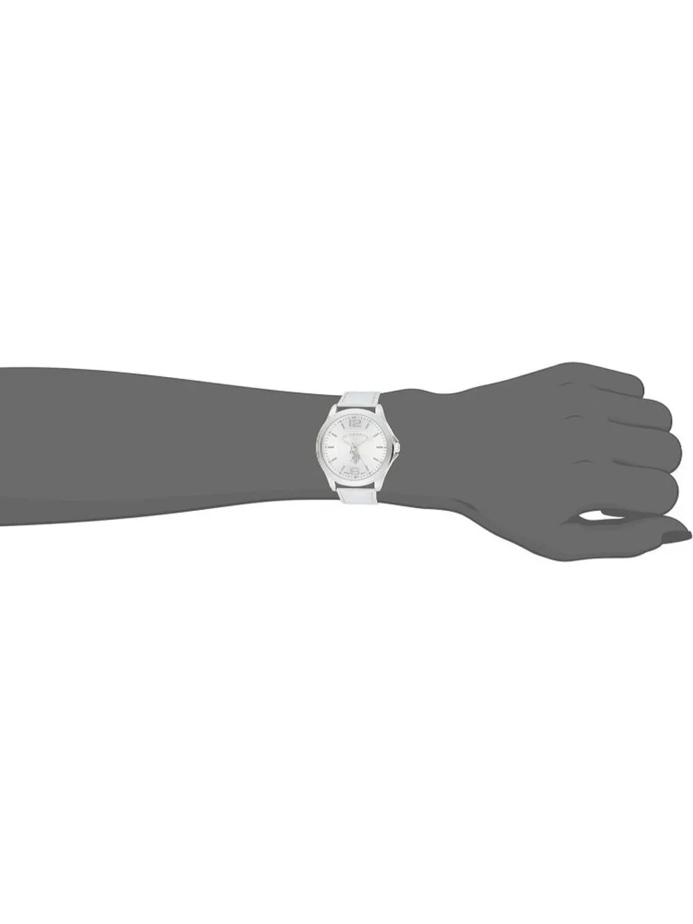 Men's White Analog Quartz Display Polo Assn Buckle Solid Sports Classic Watch